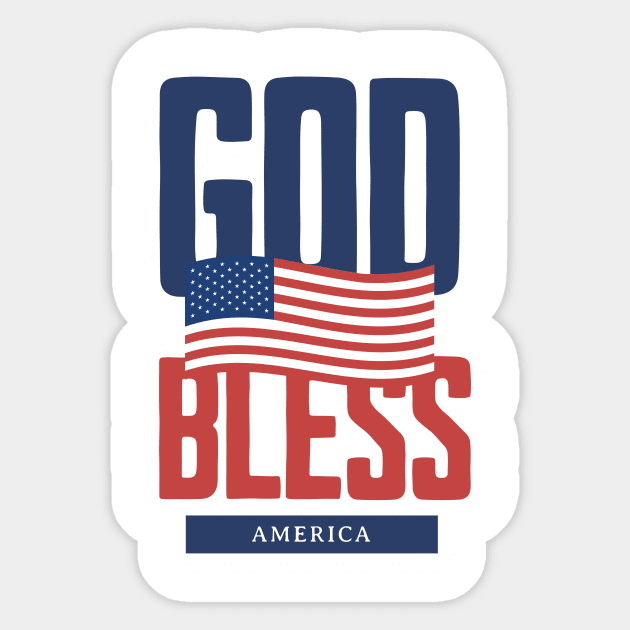 God Bless America Sticker by AWbydesign